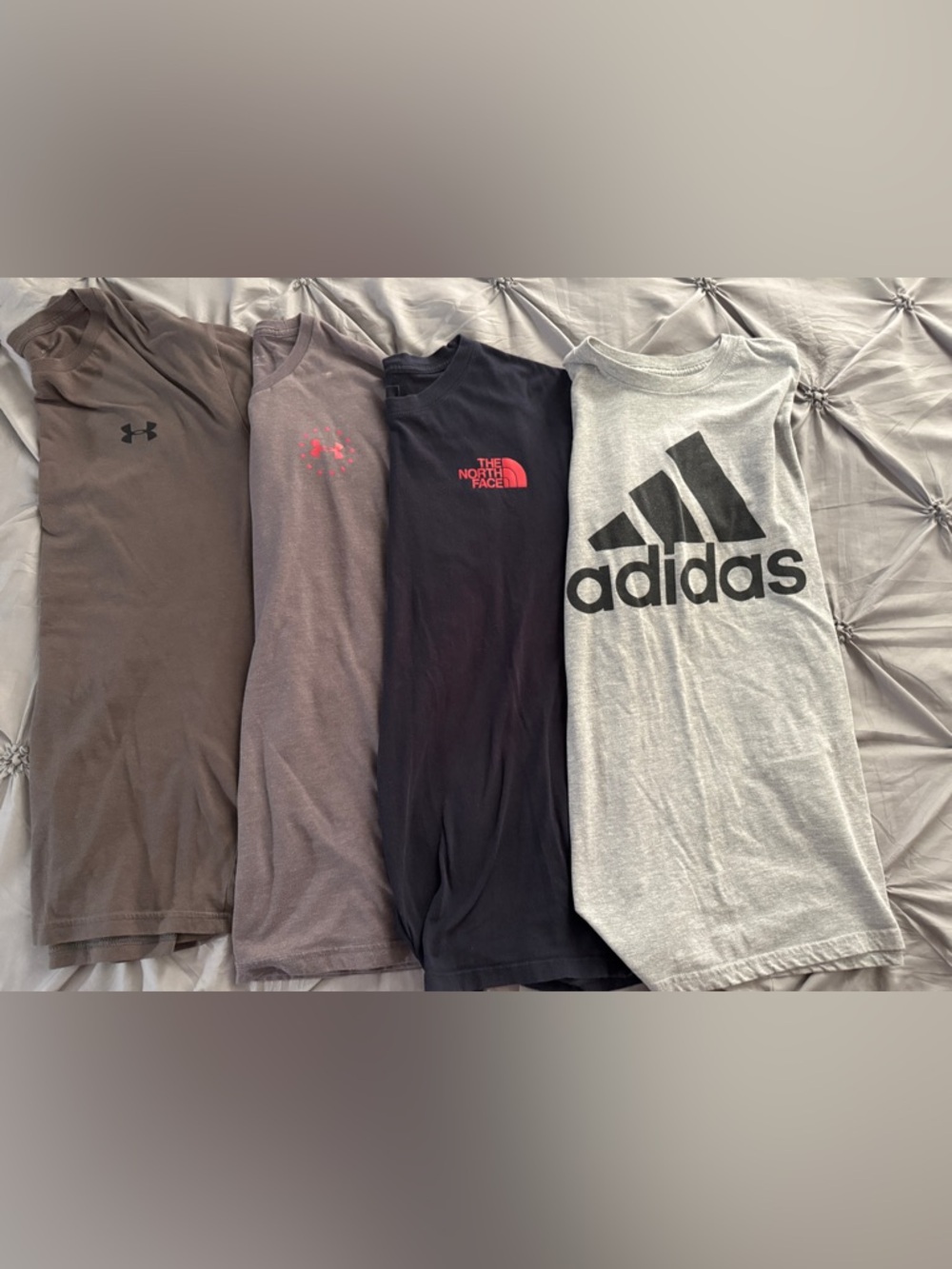 Men’s T-shirt’s size Medium includes Northface, UnderArmour and Adidas